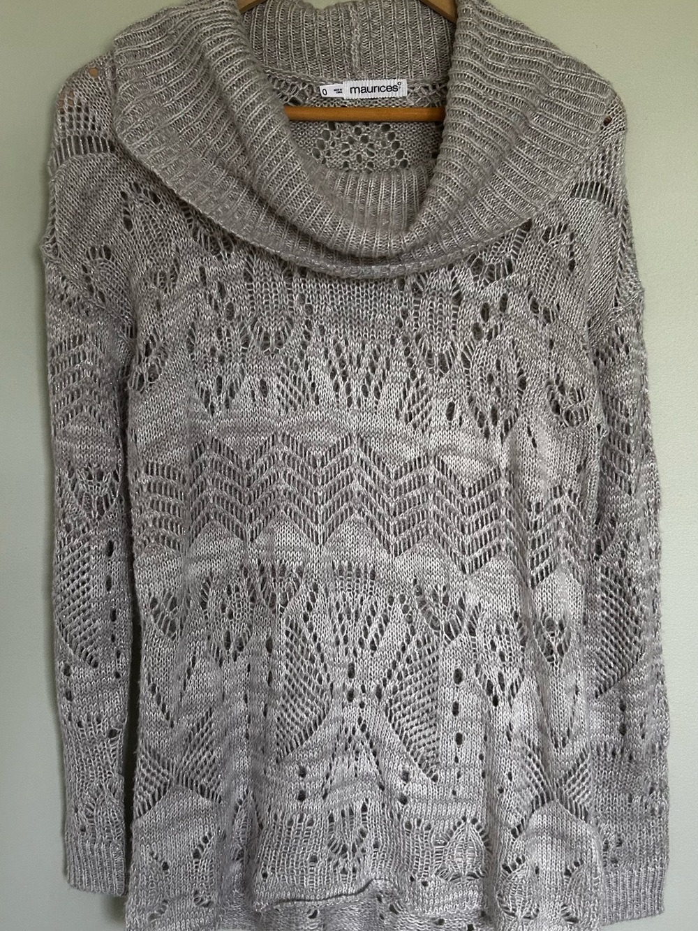 Maurices Open-Weave Cowl Neck Sweater Plus Size 0